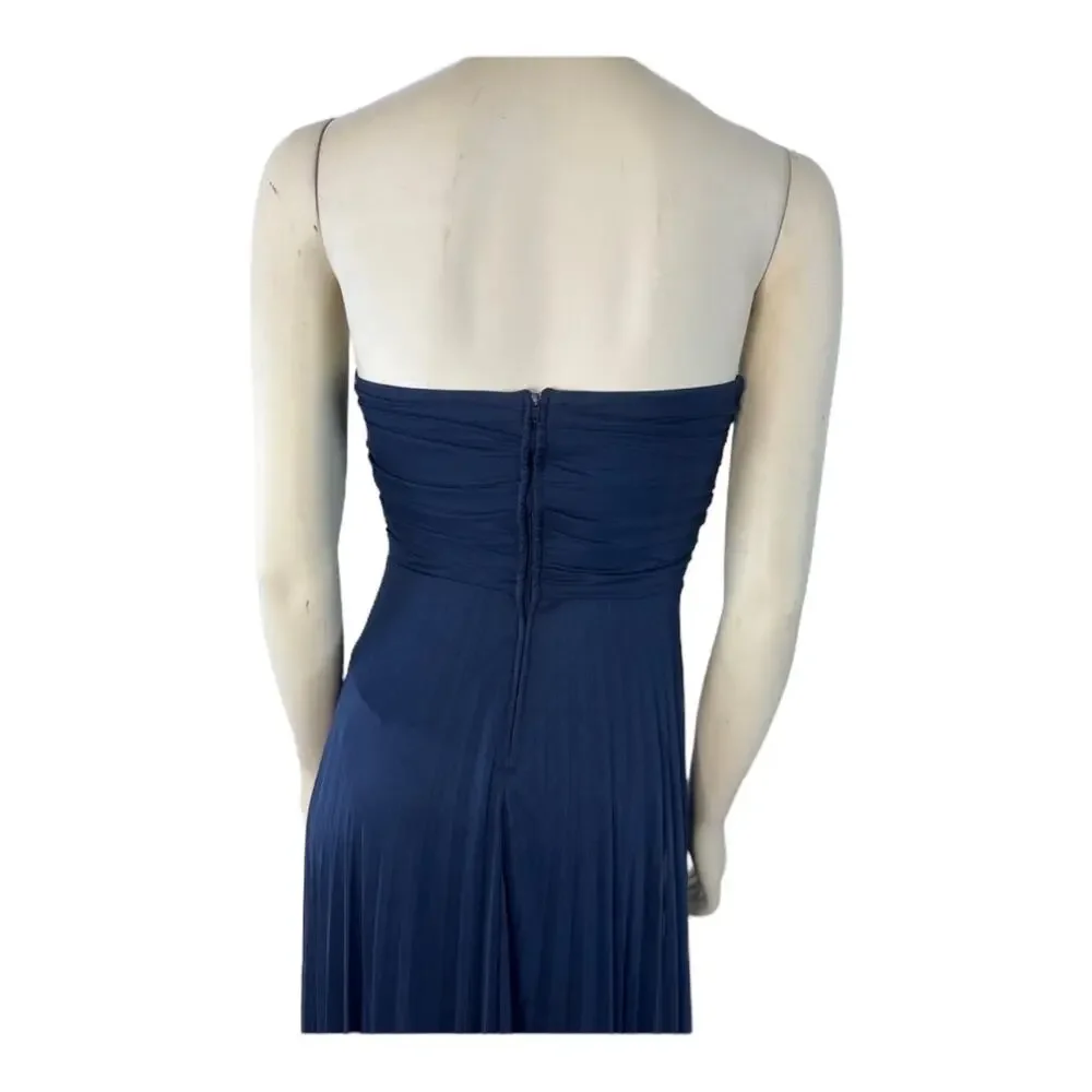 B. Darlin Navy Blue Strapless Maxi Jewel design prom dress size 3-4